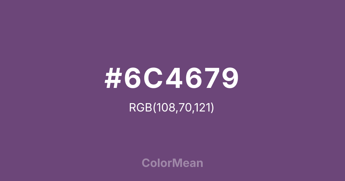 #6C4679 color swatch