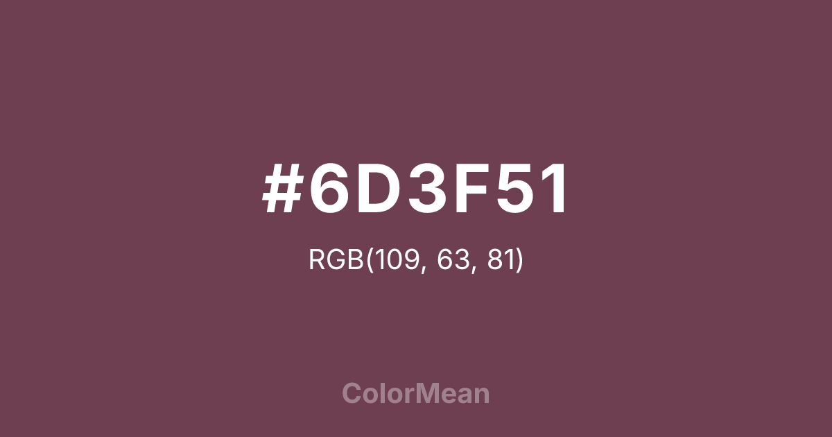 #6D3F51 color swatch