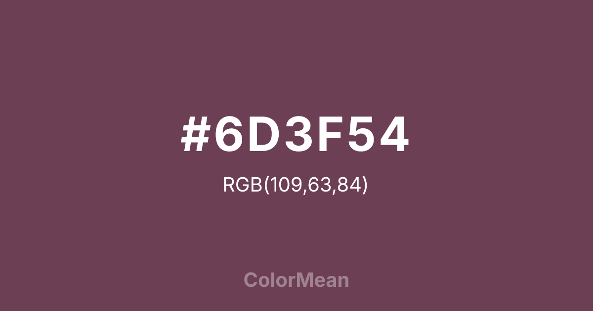 #6D3F54 color swatch