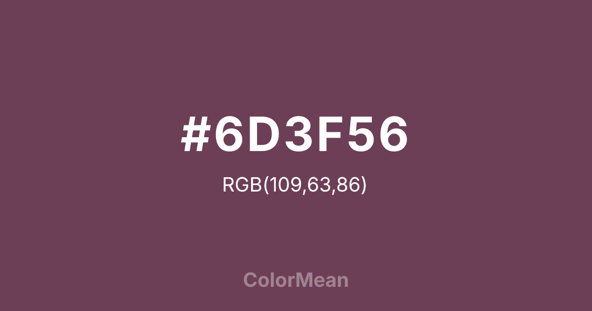 #6D3F56 color swatch
