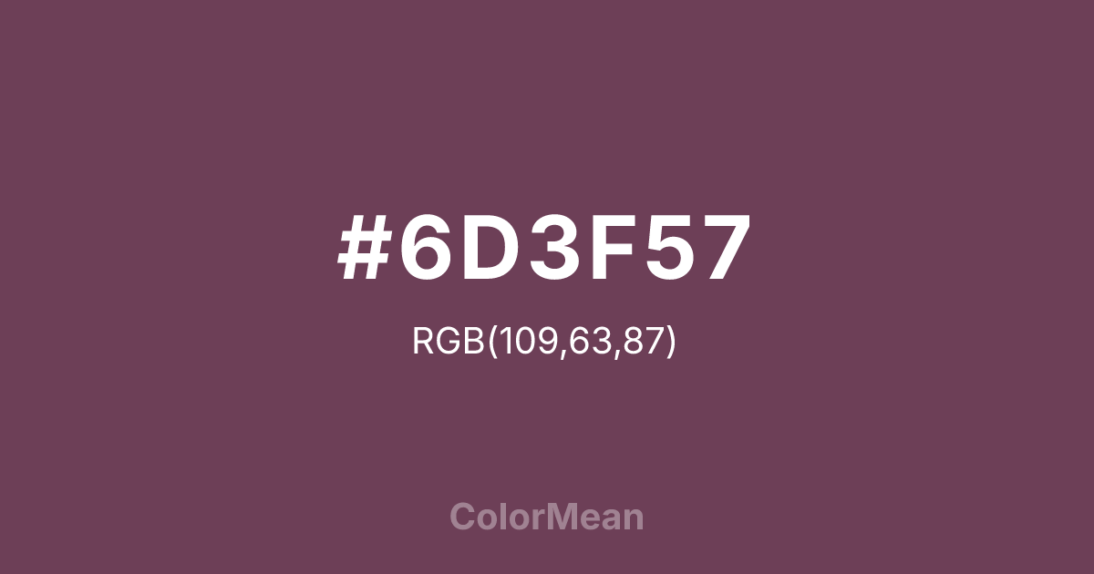 #6D3F57 color swatch