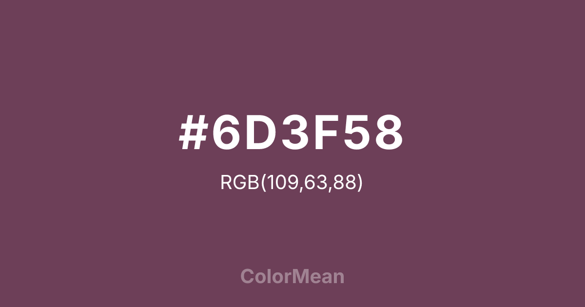 #6D3F58 color swatch