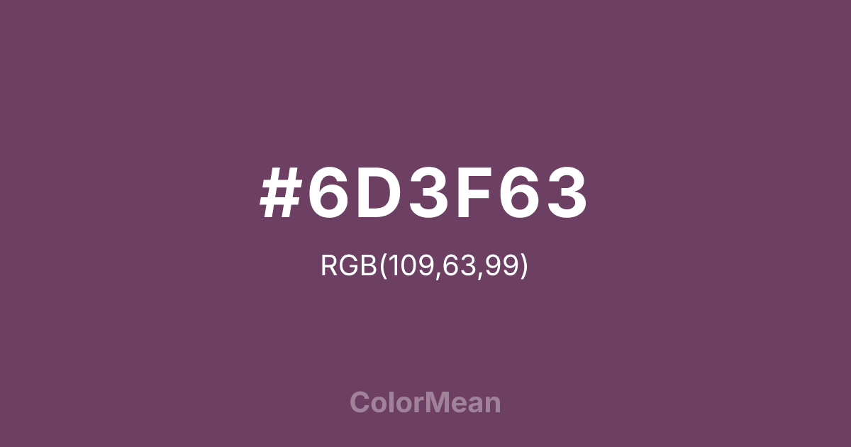 #6D3F63 color swatch
