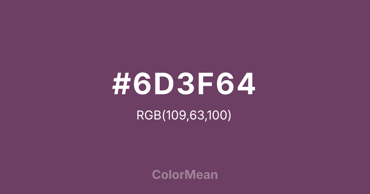 #6D3F64 color swatch