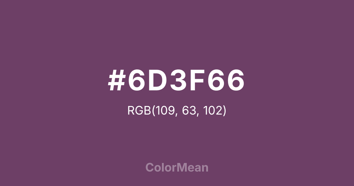 #6D3F66 color swatch