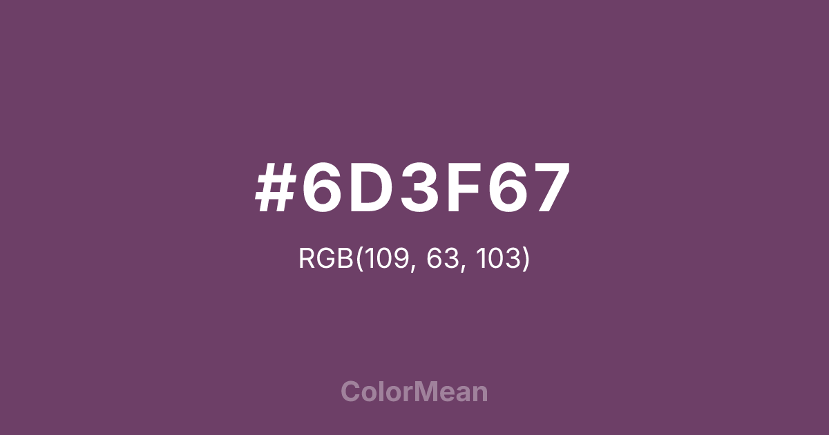 #6D3F67 color swatch