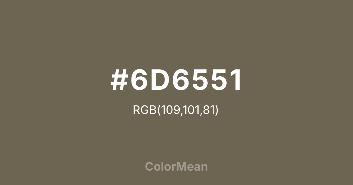 #6D6551 color swatch
