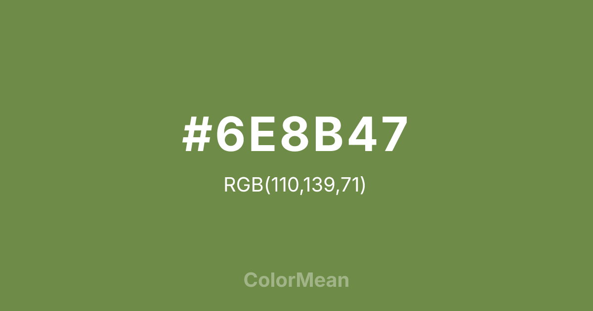#6E8B47 color swatch