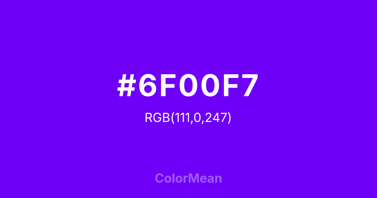 #6F00F7 color swatch