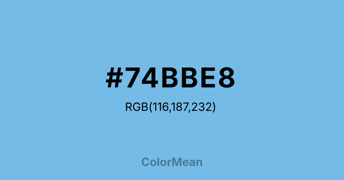 #74BBE8 color swatch