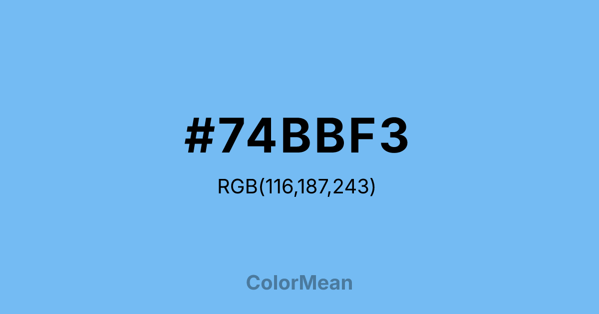 #74BBF3 color swatch