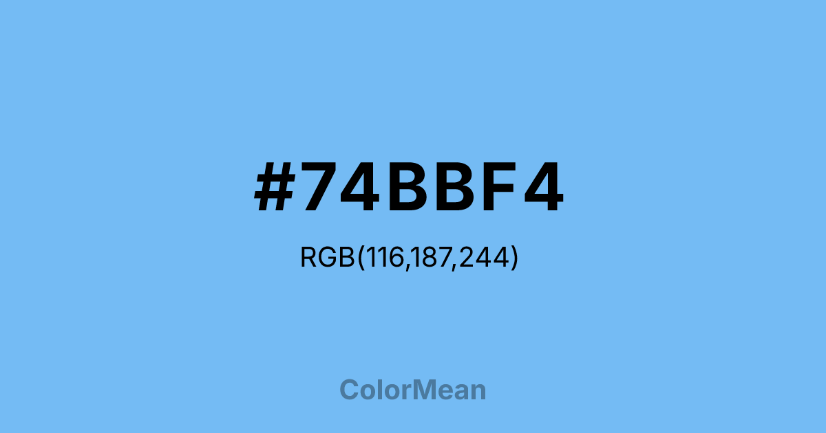 #74BBF4 color swatch