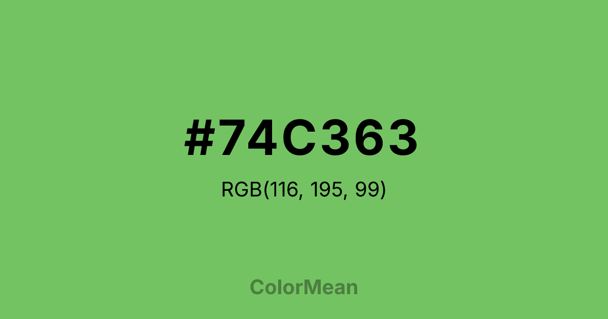 #74C363 color swatch