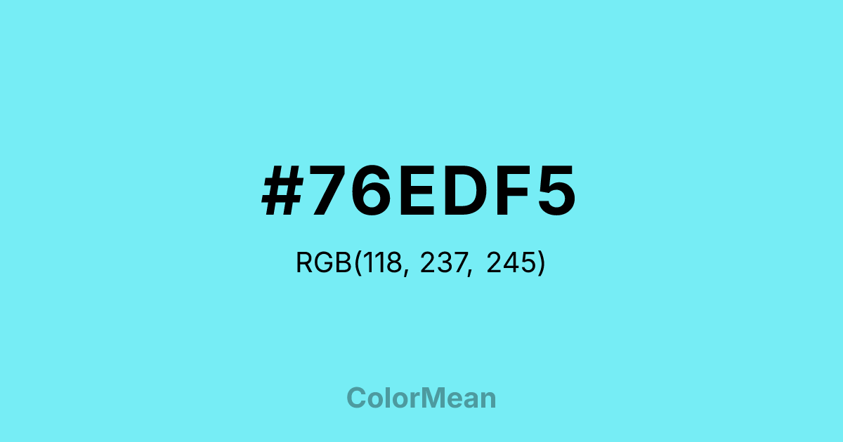 #76EDF5 color swatch