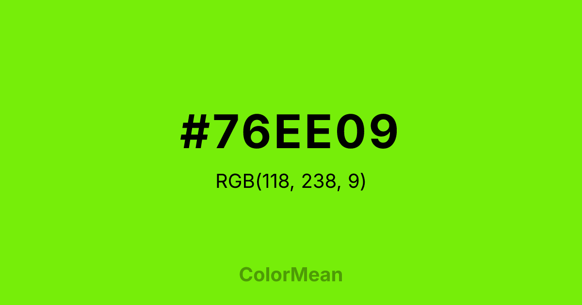 #76EE09 color swatch
