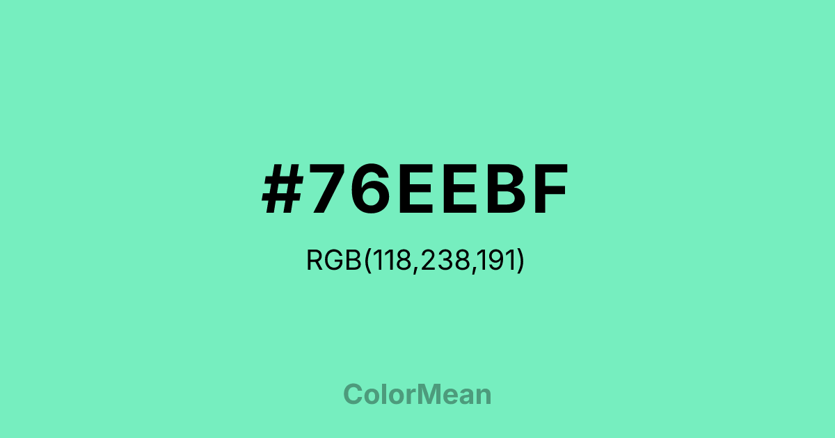 #76EEBF color swatch