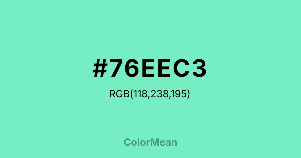 #76EEC3 color swatch