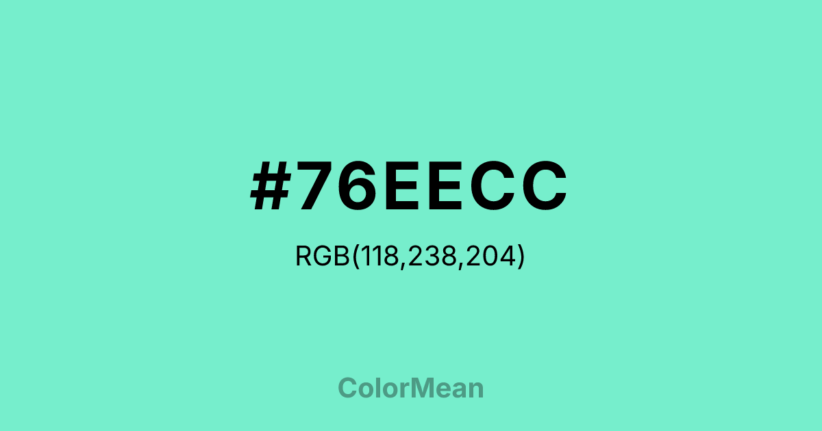 #76EECC color swatch