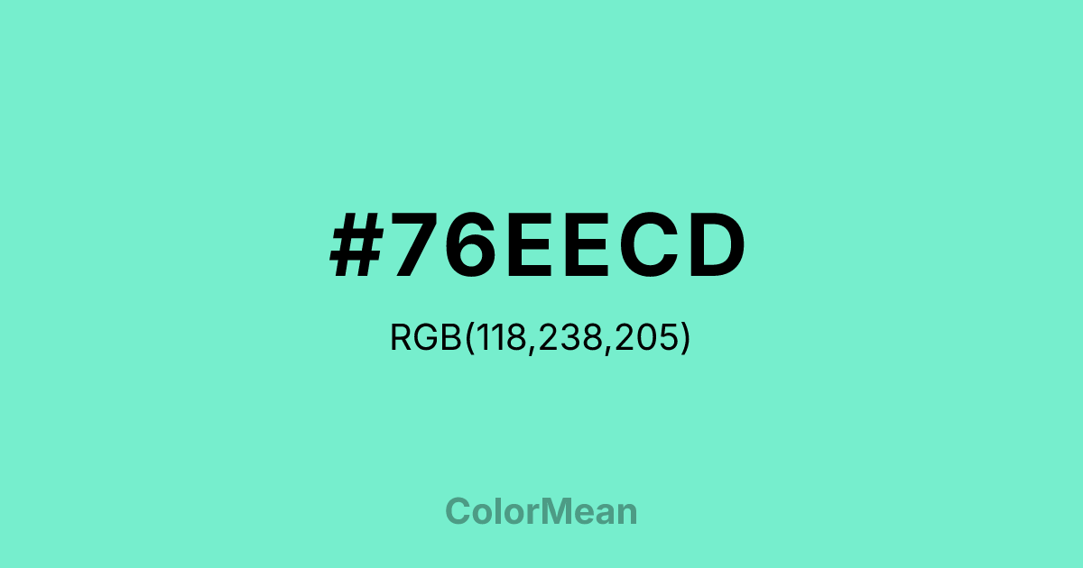 #76EECD color swatch