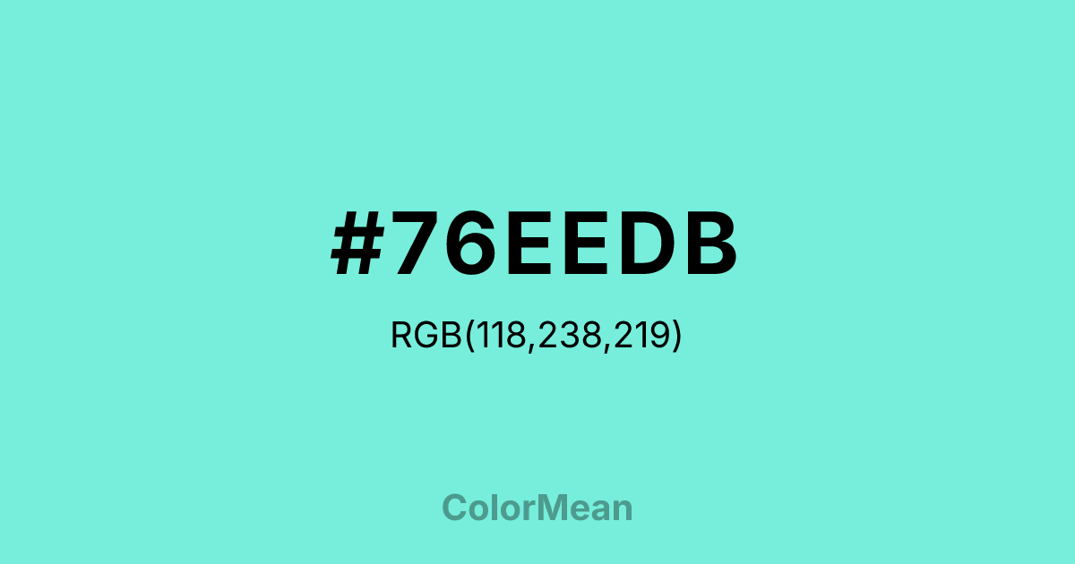 #76EEDB color swatch
