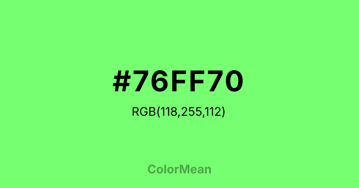 #76FF70 color swatch