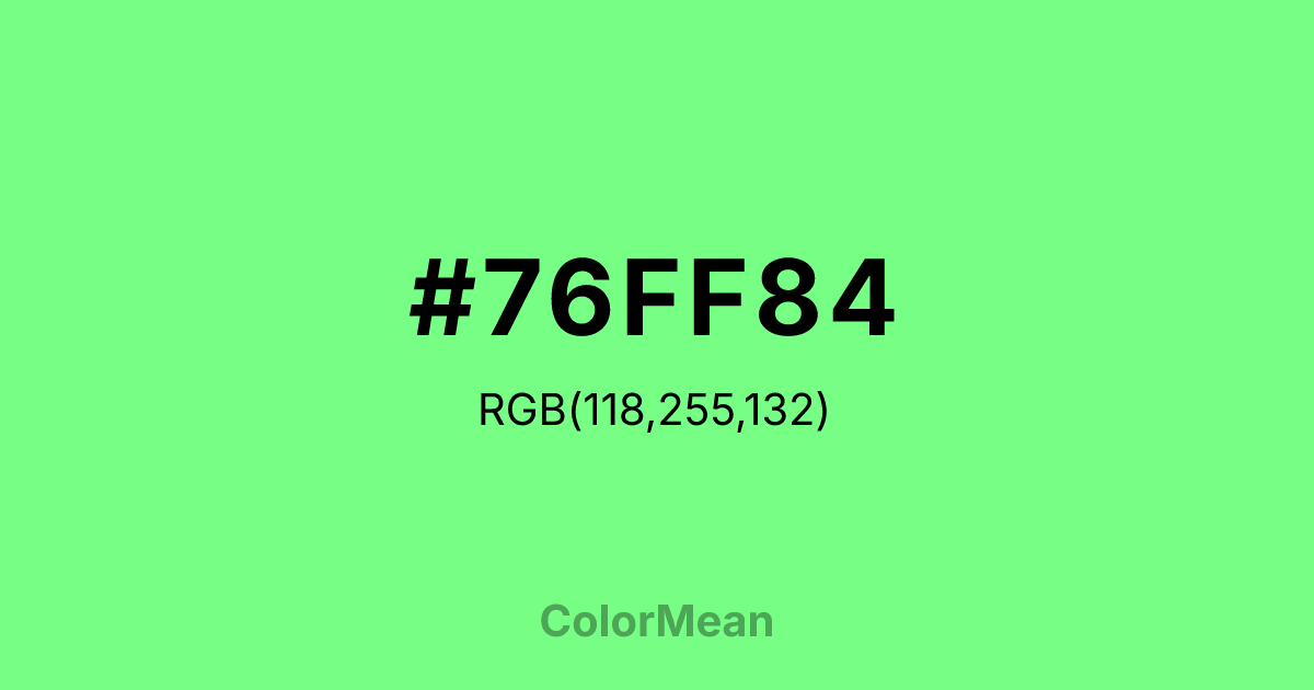 #76FF84 color swatch