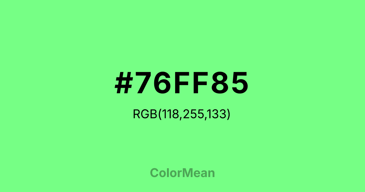 #76FF85 color swatch