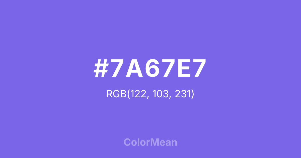 #7A67E7 color swatch