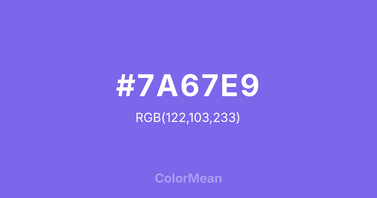 #7A67E9 color swatch