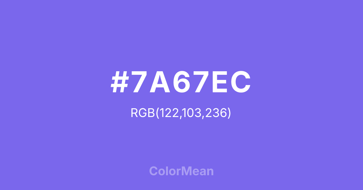 #7A67EC color swatch
