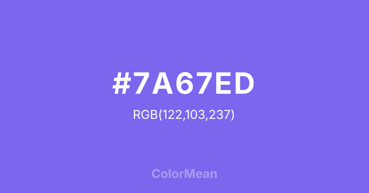 #7A67ED color swatch