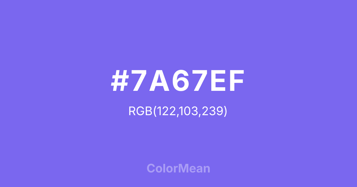 #7A67EF color swatch
