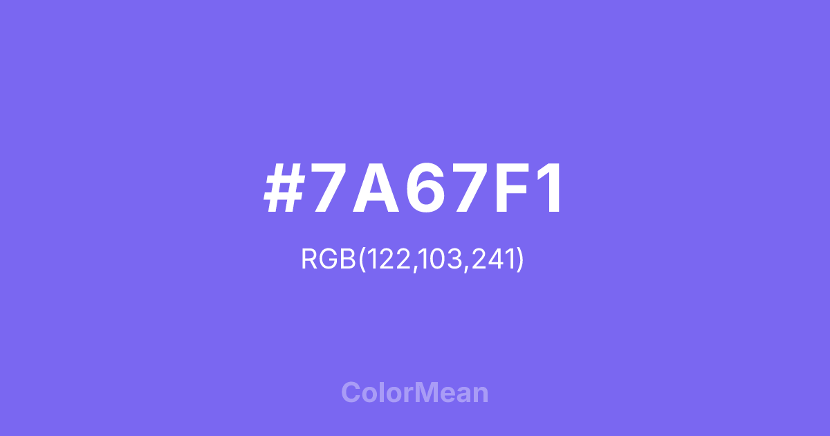 #7A67F1 color swatch