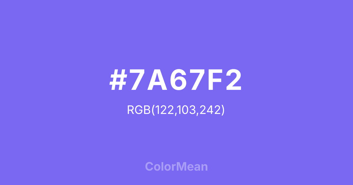 #7A67F2 color swatch