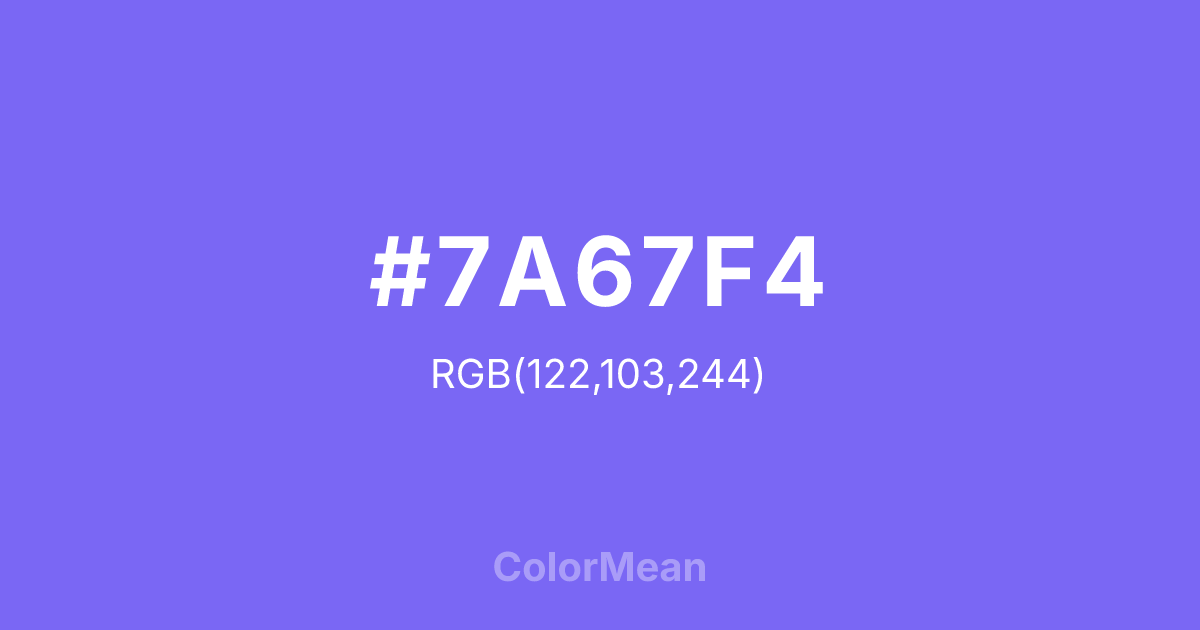 #7A67F4 color swatch