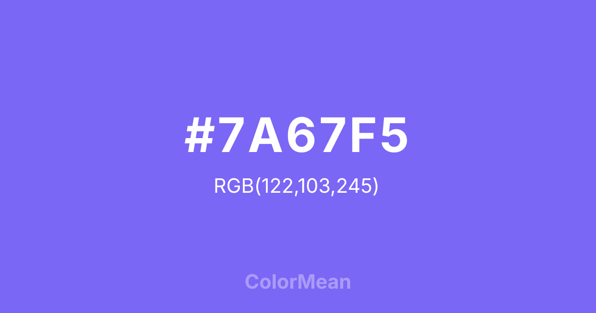 #7A67F5 color swatch