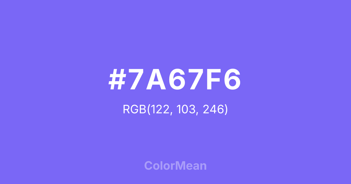 #7A67F6 color swatch