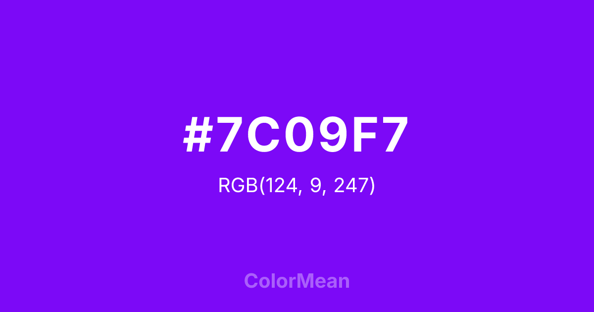 #7C09F7 color swatch