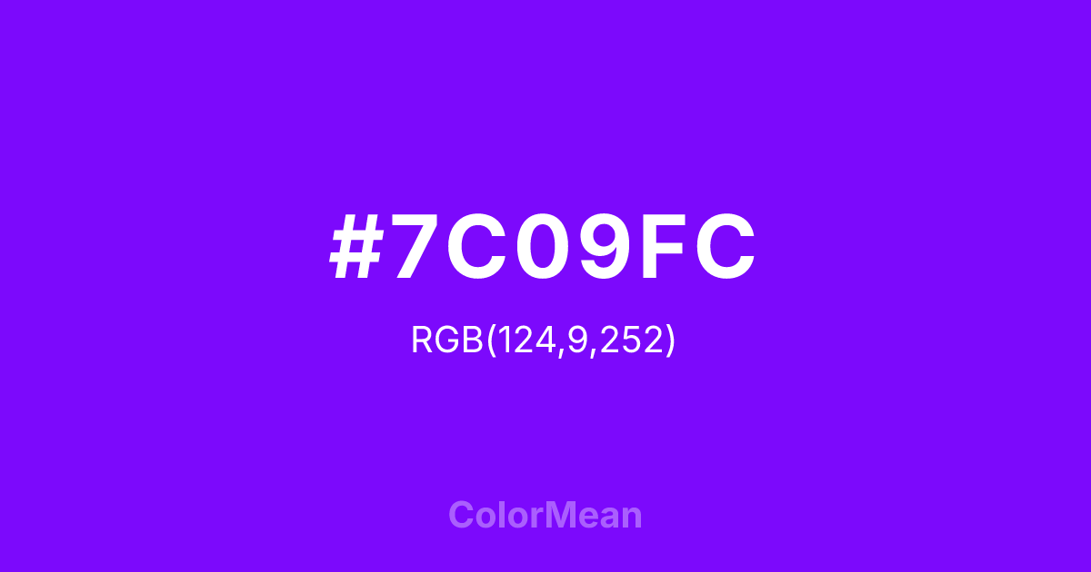 #7C09FC color swatch