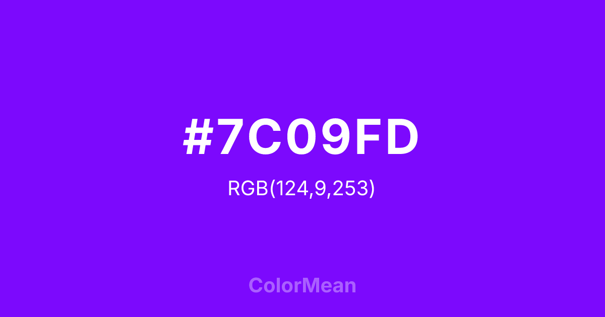 #7C09FD color swatch
