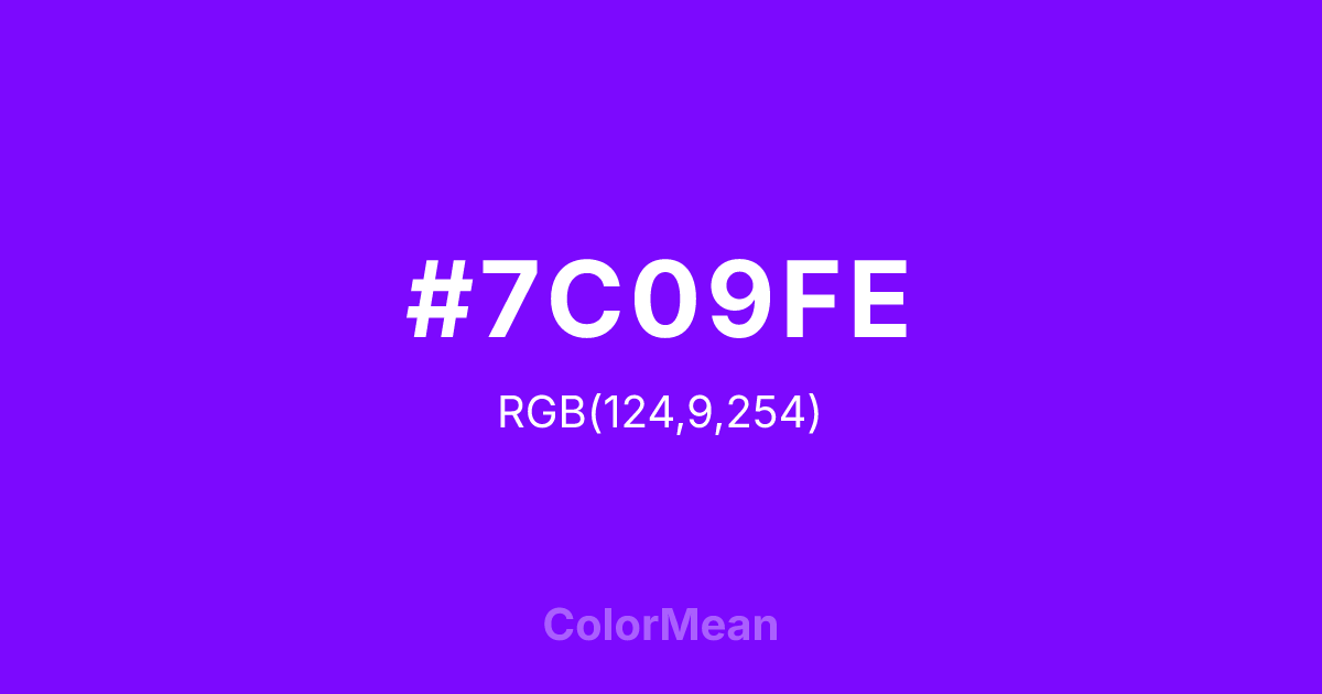 #7C09FE color swatch