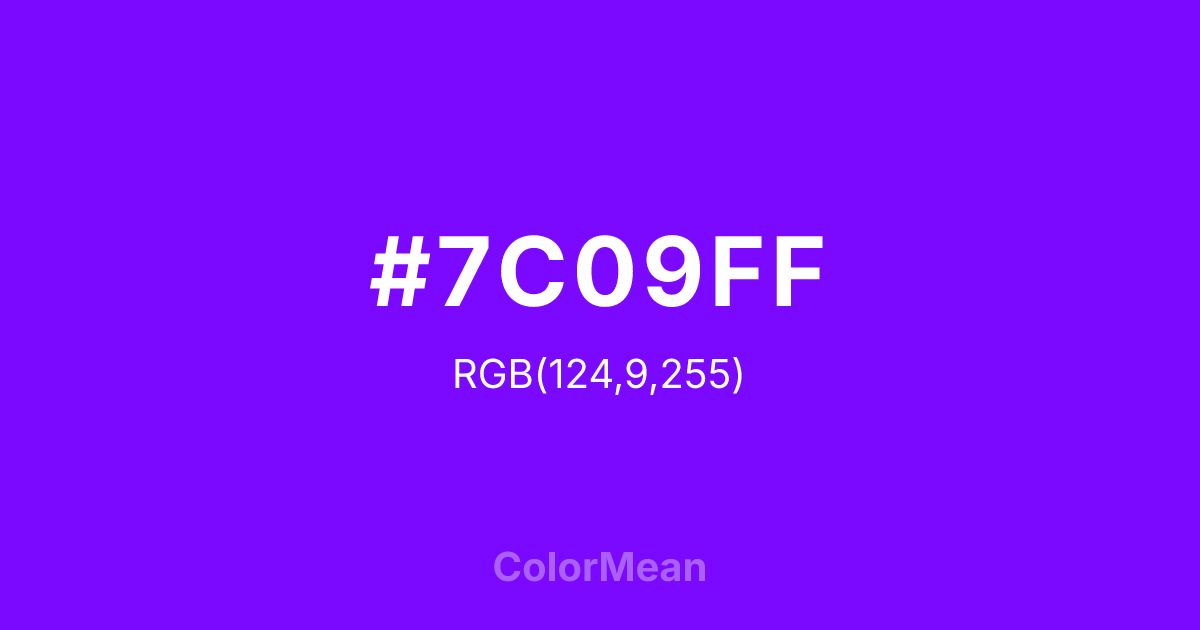 #7C09FF color swatch