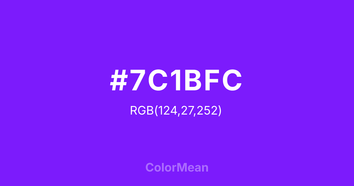 #7C1BFC color swatch