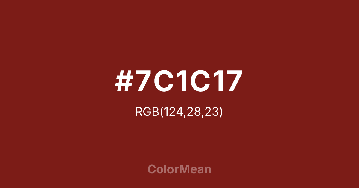 #7C1C17 color swatch