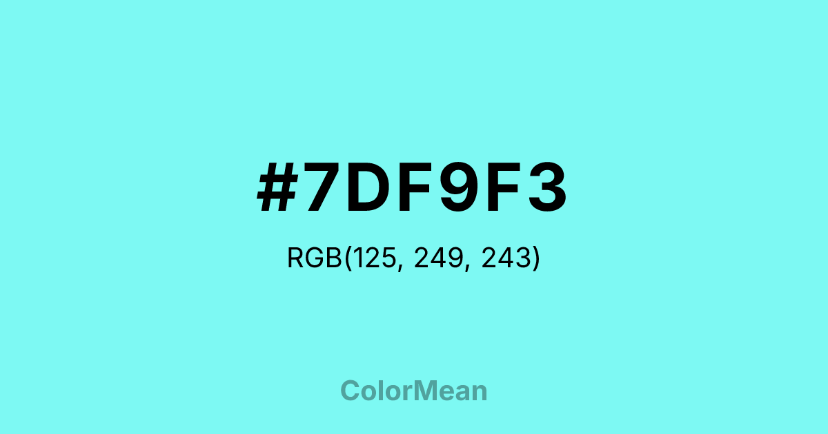 #7DF9F3 color swatch