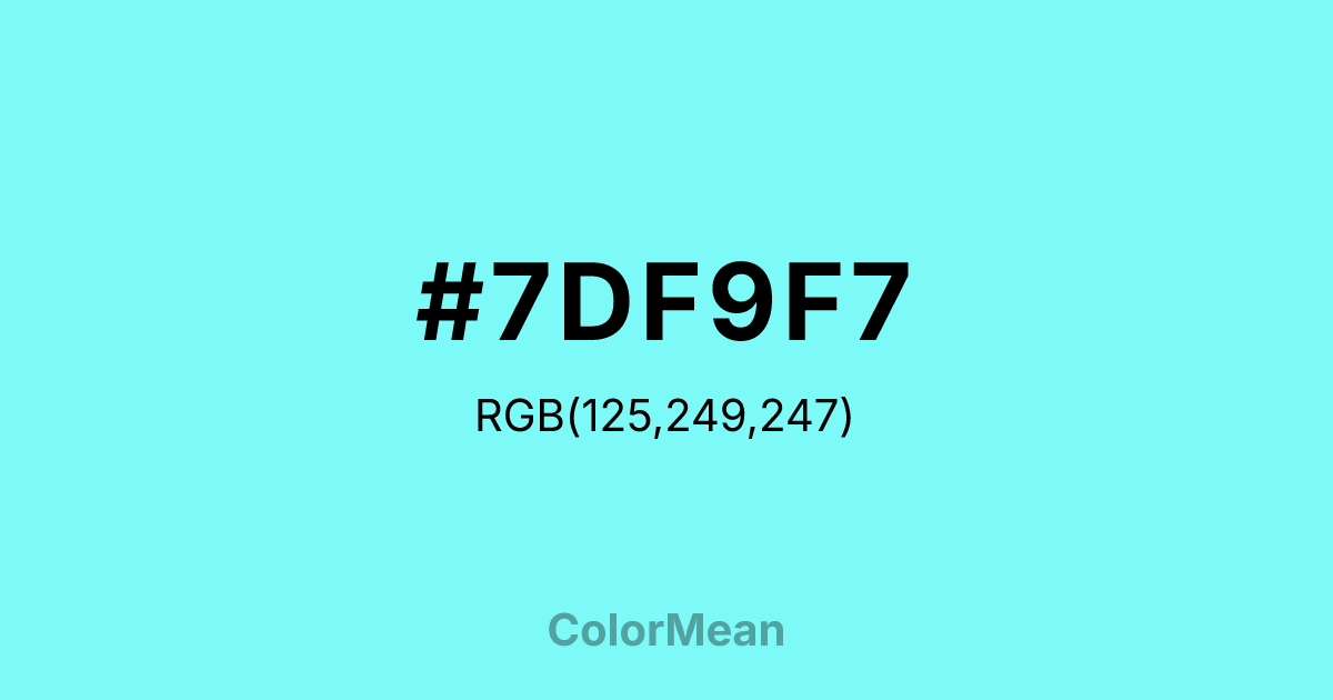 #7DF9F7 color swatch