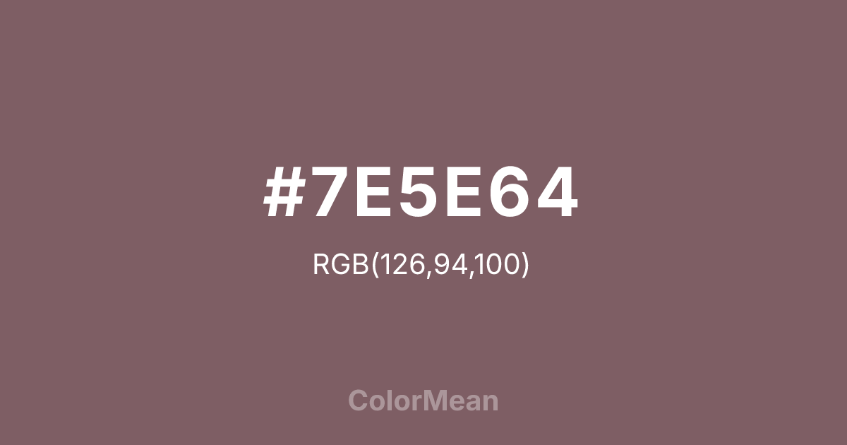 #7E5E64 color swatch