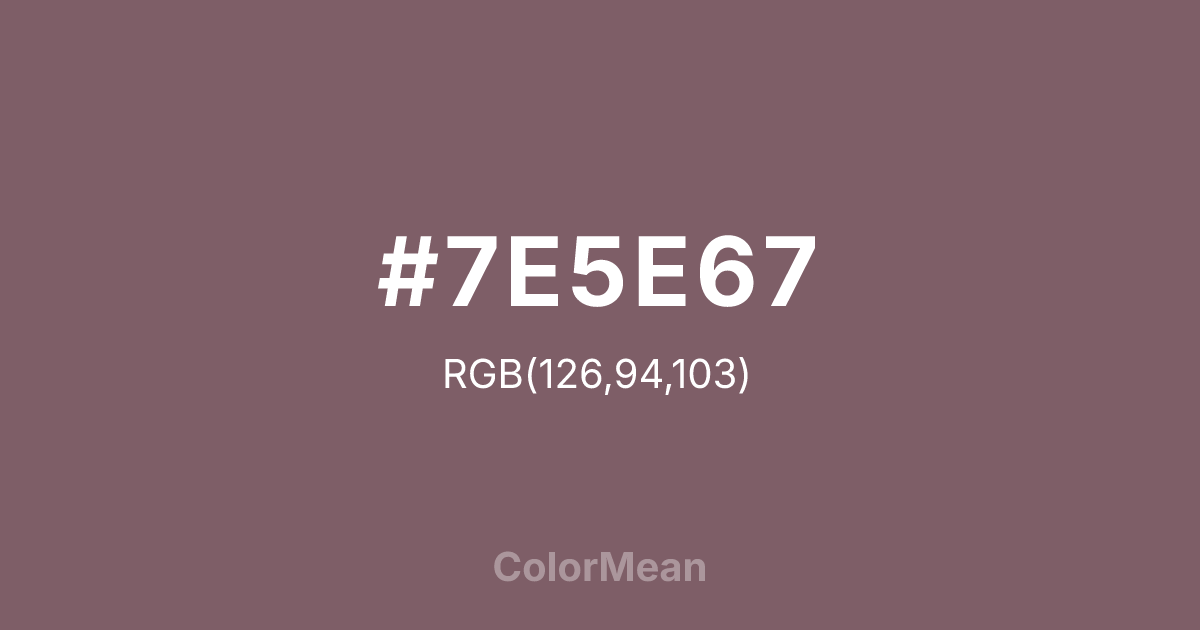 #7E5E67 color swatch