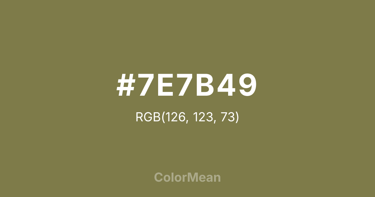 #7E7B49 color swatch