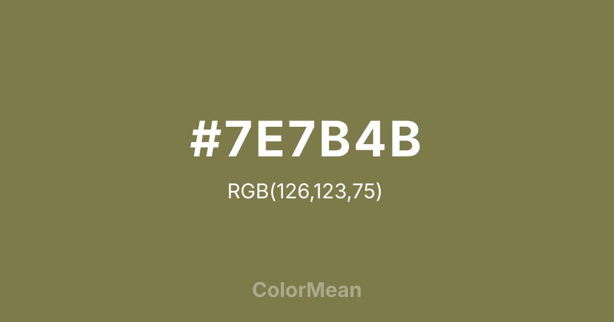 #7E7B4B color swatch